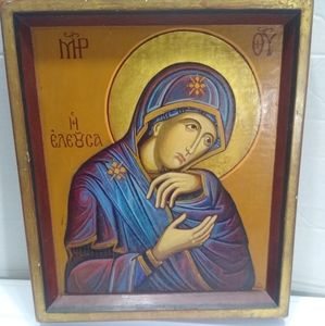Russian icon. Religious Saint.  iconoclast painting